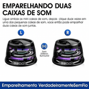 Mini Alto-Falante Vortex Bluetooth com Luz RGB e Suporte Magnético