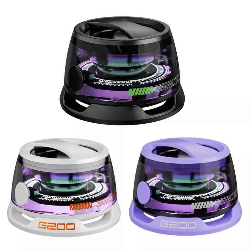 Vortex Mini Alto-Falante Bluetooth com Luz RGB e Suporte Magnético
